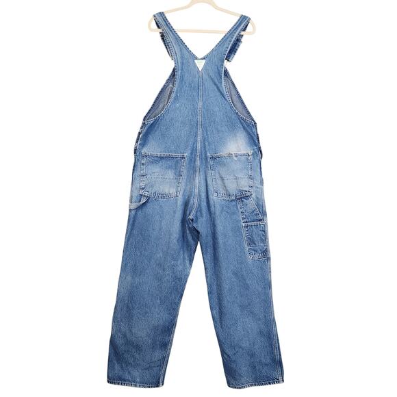 Oshkosh B'Gosh Mens Vintage Denim Bib Overalls Size 40X30 Blue Jean Destroyed - Picture 8 of 16